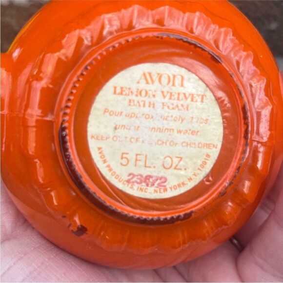 Vintage Orange and Yellow Tea Pot and Coffee Carafe Bath Oil Bottles - Picture 5 of 10